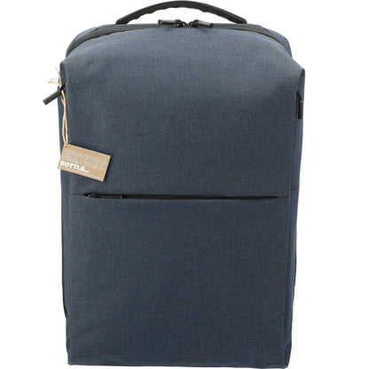 Front View of Blue Aft Recycled 15" Computer Backpack plain