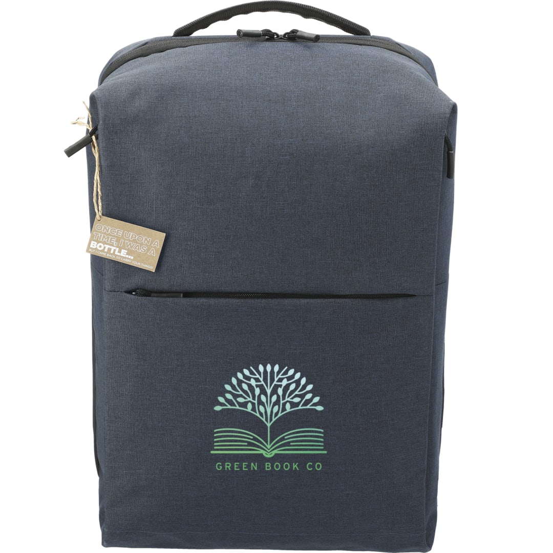 Front View of Blue Aft Recycled 15" Computer Backpack