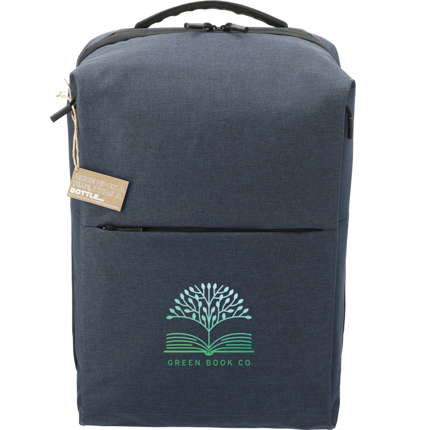 Front View of Blue Aft Recycled 15" Computer Backpack