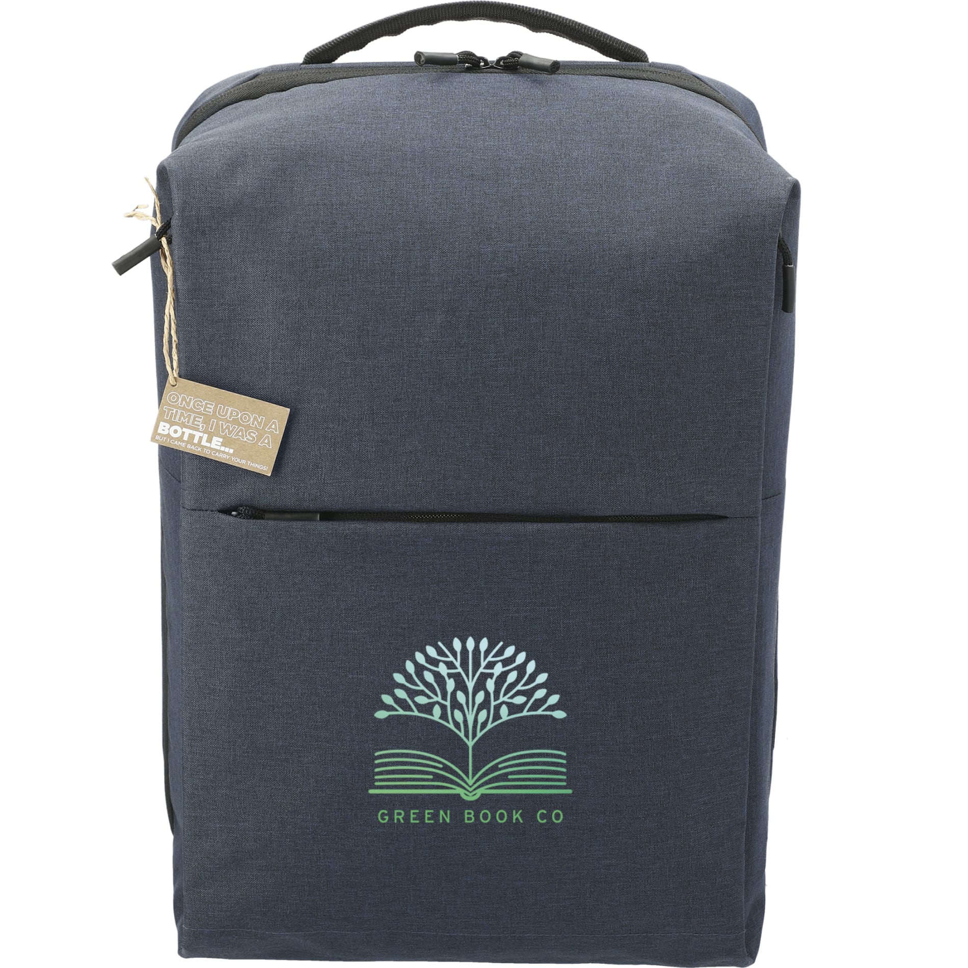 Front View of Blue Aft Recycled 15" Computer Backpack