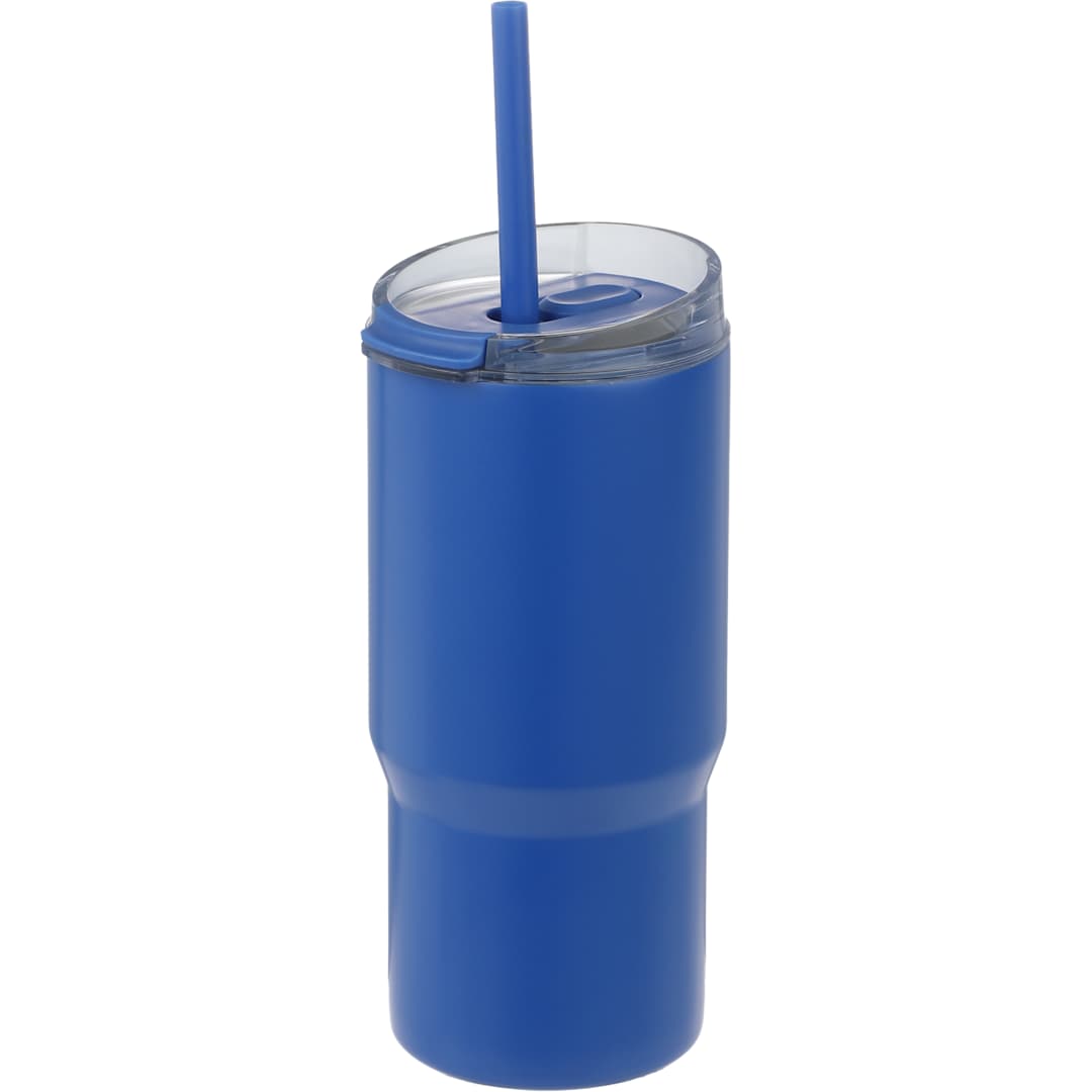 Front View of Blue Auxo 24oz Double Wall Vacuum Insulated Tumbler plain