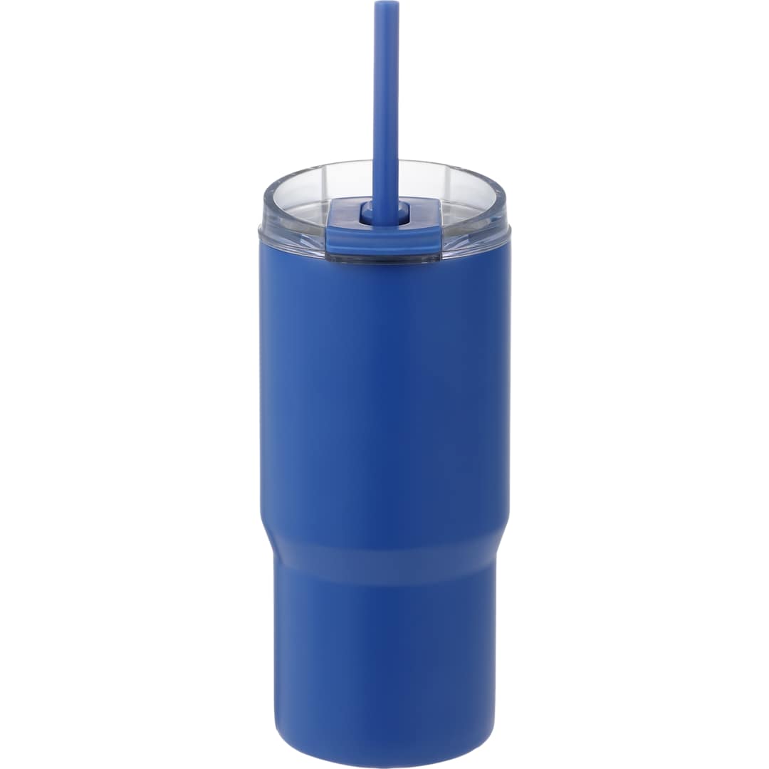 Front View of Blue Auxo 24oz Double Wall Vacuum Insulated Tumbler plain