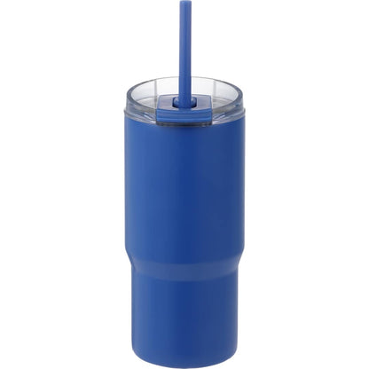 Front View of Blue Auxo 24oz Double Wall Vacuum Insulated Tumbler plain