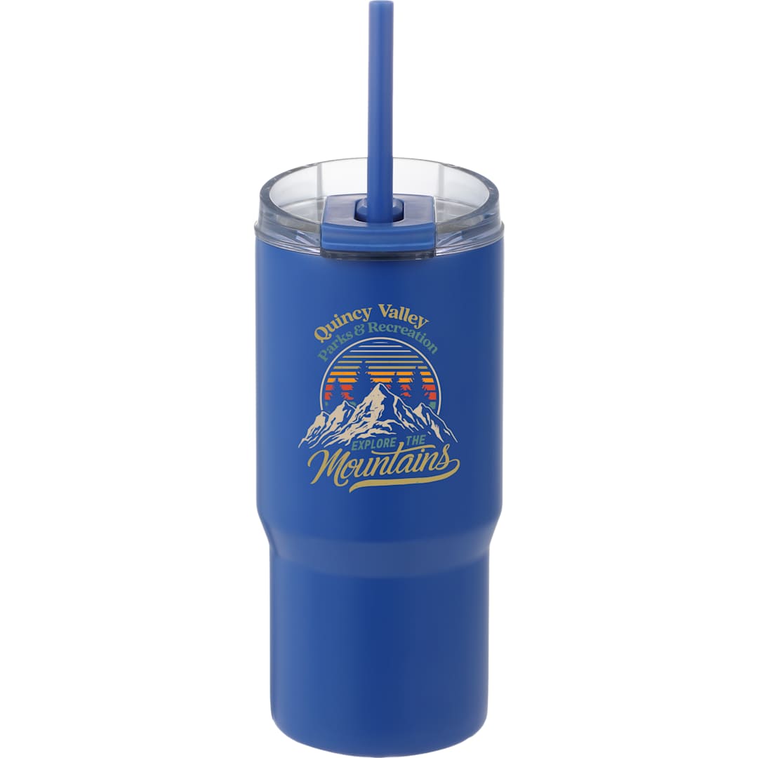 Front View of Blue Auxo 24oz Double Wall Vacuum Insulated Tumbler