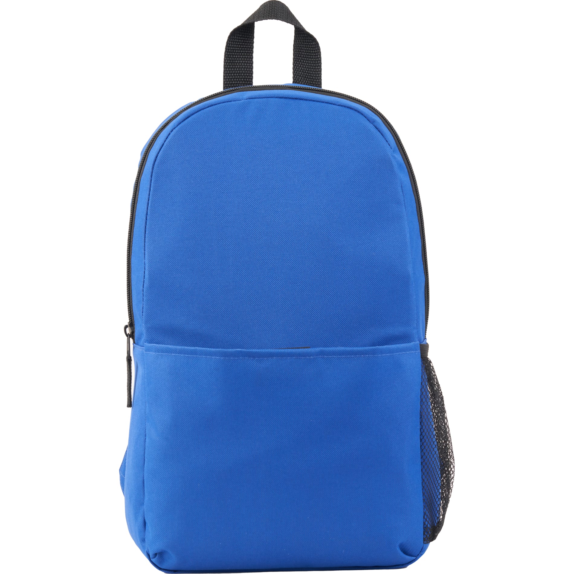 Front View of Blue Brix Recycled Backpack plain