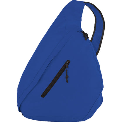 Front View of Blue Brooklyn Deluxe Sling Backpack plain