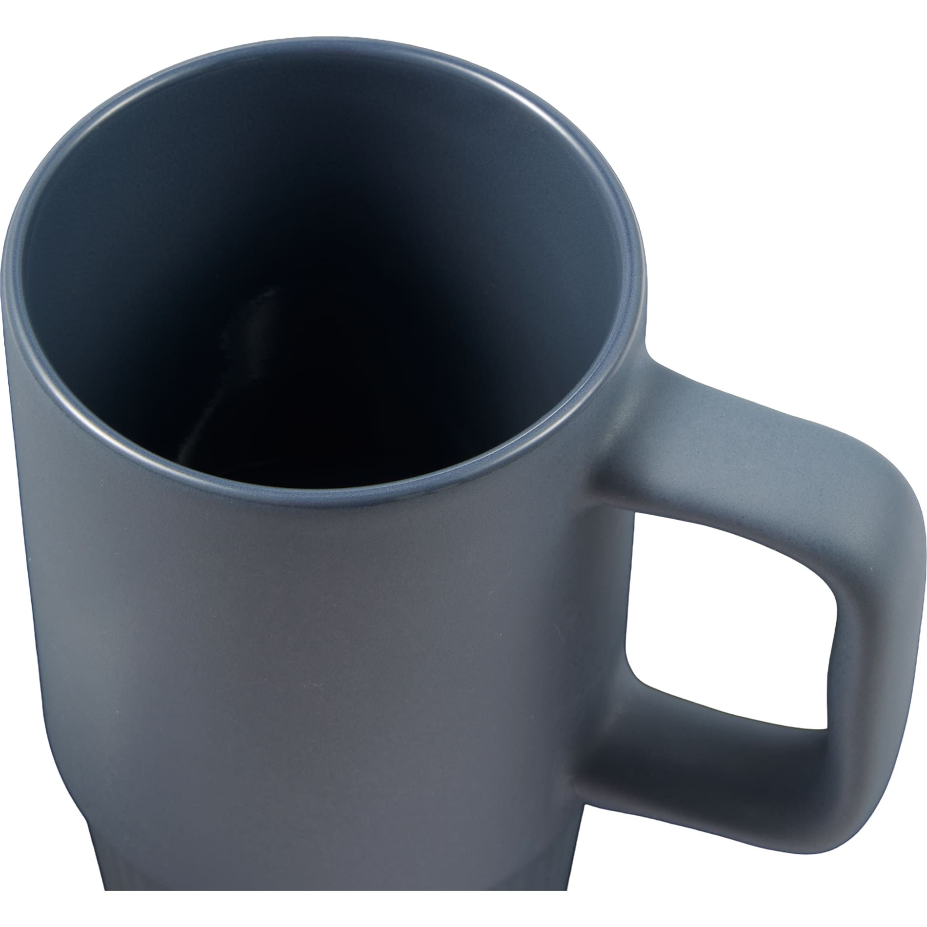 Front View of Blue Camden 13oz Ceramic Mug w/ Lid