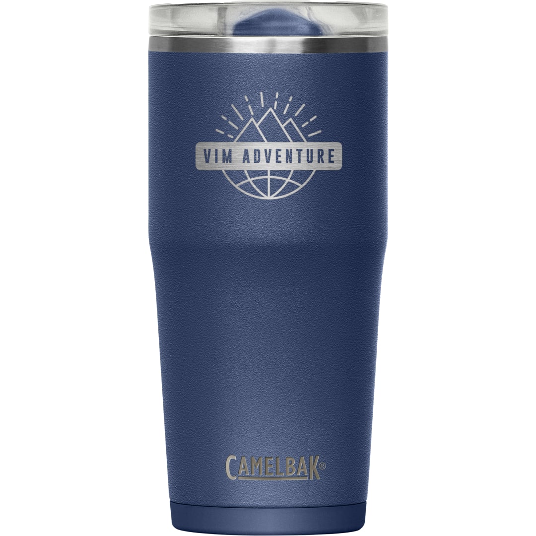 Front View of Blue Camelbak Thrive Leakproof Tumbler 20oz