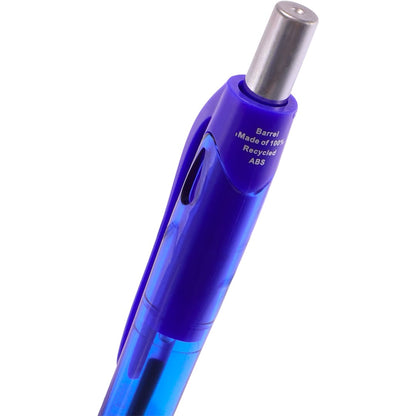 Front View of Blue Carlow Recycled Gel Pen