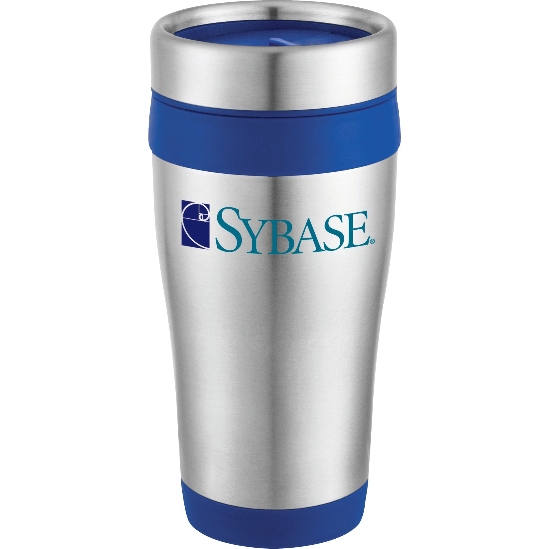 Front View of Blue Carmel 16oz Travel Tumbler