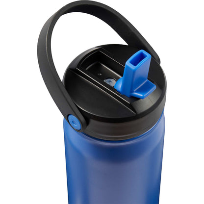 Front View of Blue Carpo 20oz Straw lid Vacuum Bottle