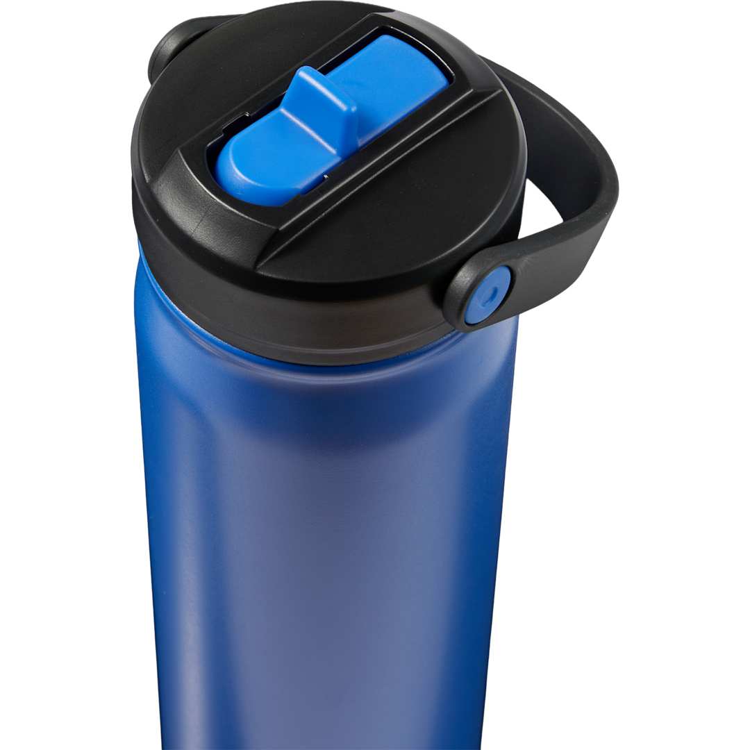 Front View of Blue Carpo 20oz Straw lid Vacuum Bottle