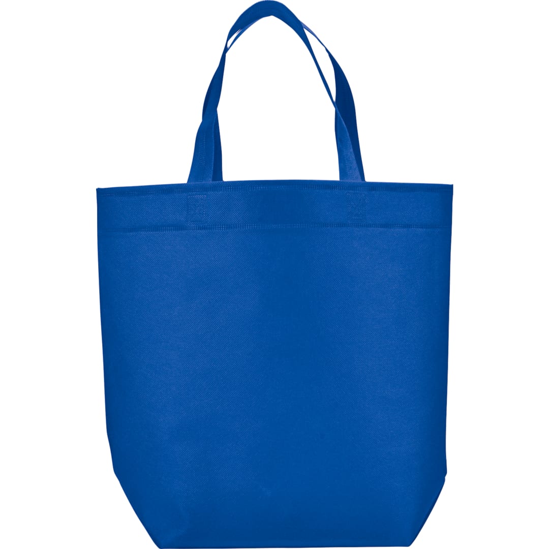 Front View of Blue Challenger Non-Woven Shopper Tote plain