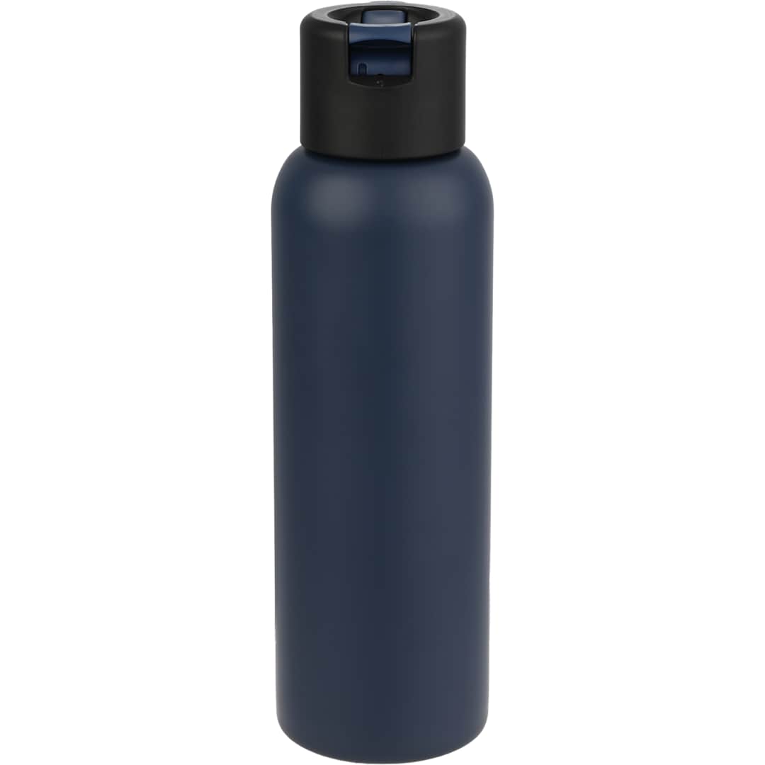 Front View of Blue Clio Straw Lid Vacuum Bottle 22oz plain