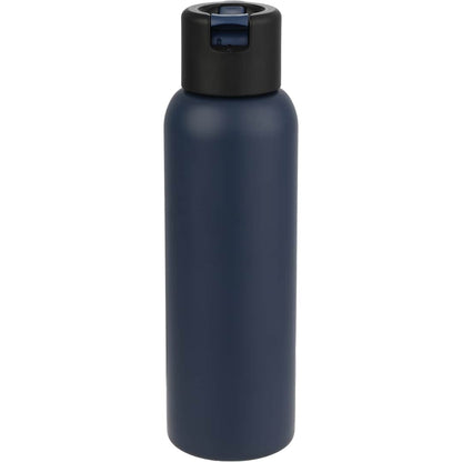 Front View of Blue Clio Straw Lid Vacuum Bottle 22oz plain