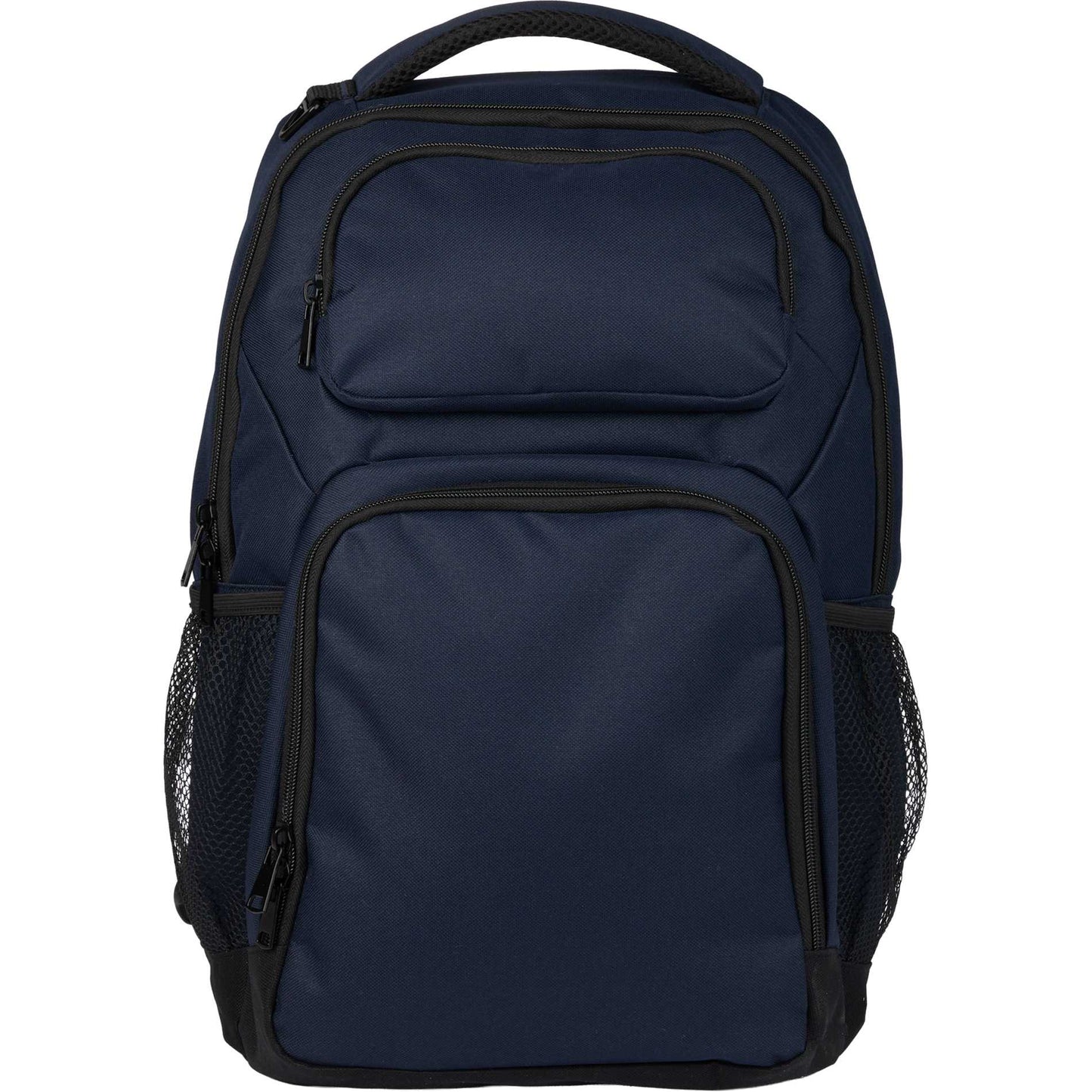Front View of Blue Commander Recycled 16" Computer Backpack plain