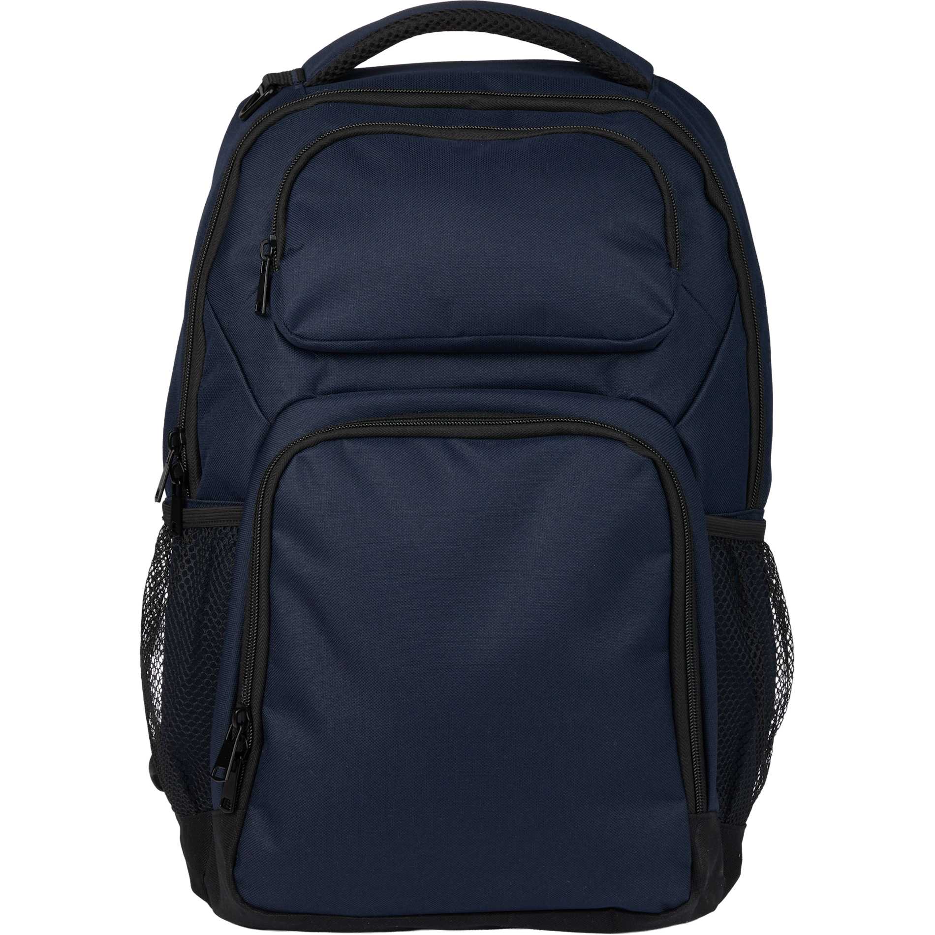 Front View of Blue Commander Recycled 16" Computer Backpack plain