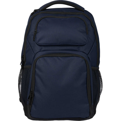 Front View of Blue Commander Recycled 16" Computer Backpack plain