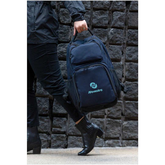 Front View of Blue Commander Recycled 16" Computer Backpack