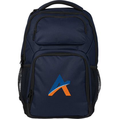 Front View of Blue Commander Recycled 16" Computer Backpack