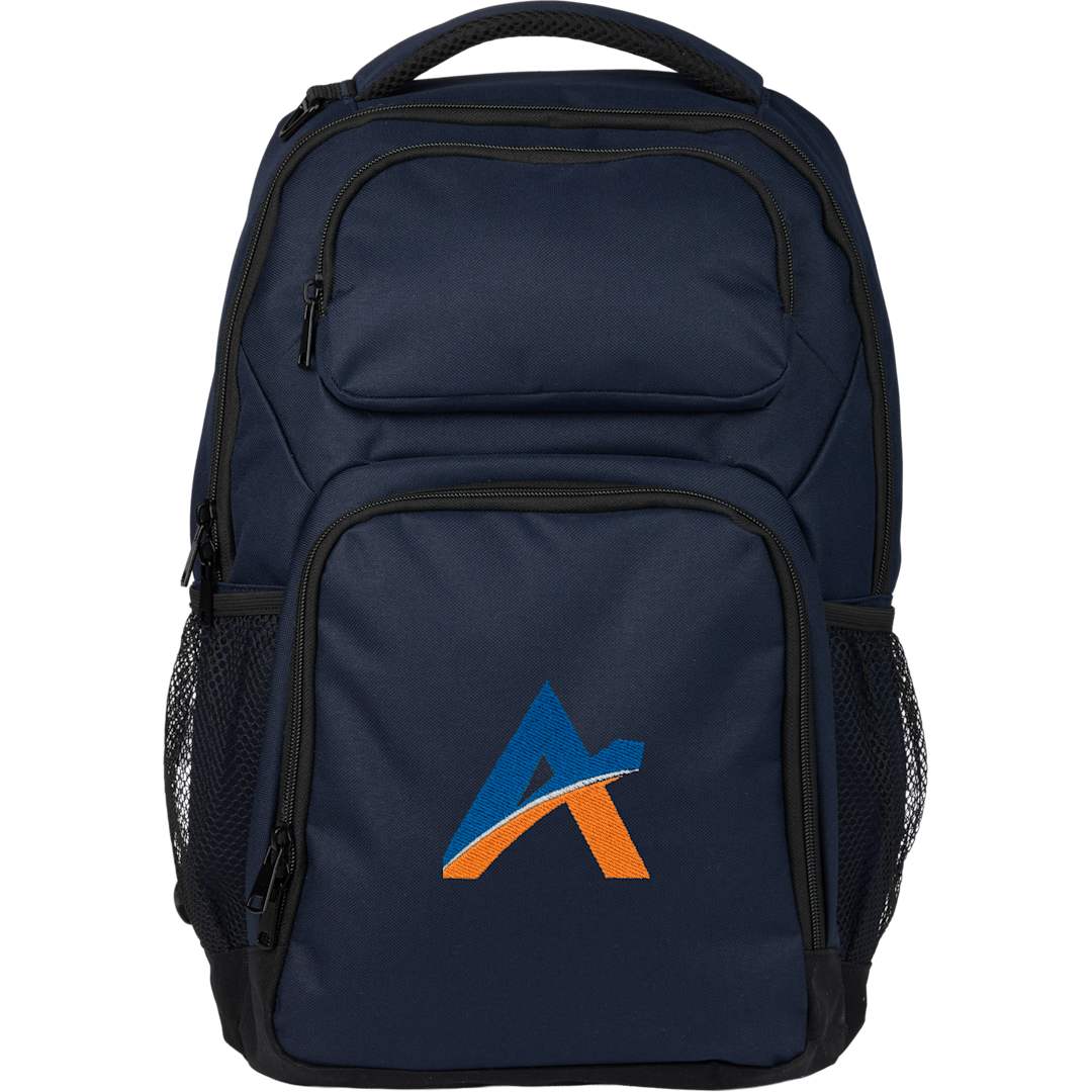 Front View of Blue Commander Recycled 16" Computer Backpack