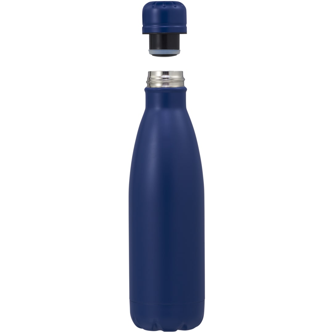 Front View of Blue Copper Vacuum Insulated Bottle 17oz plain