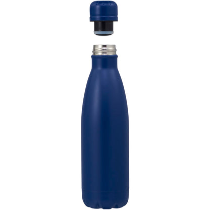 Front View of Blue Copper Vacuum Insulated Bottle 17oz plain