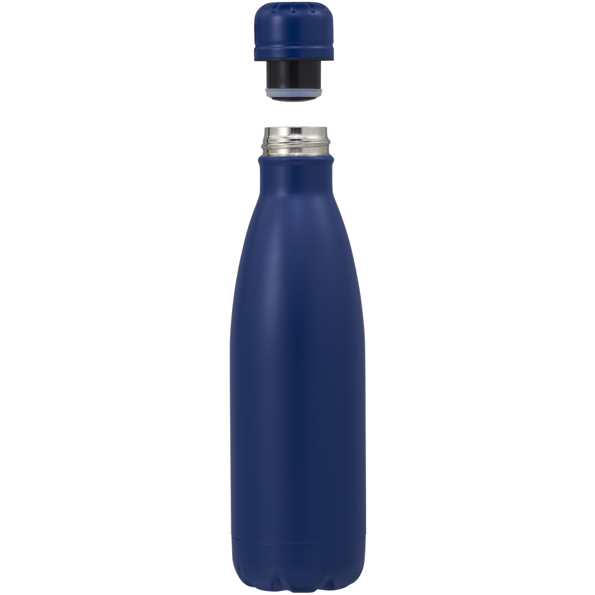 Front View of Blue Copper Vacuum Insulated Bottle 17oz plain