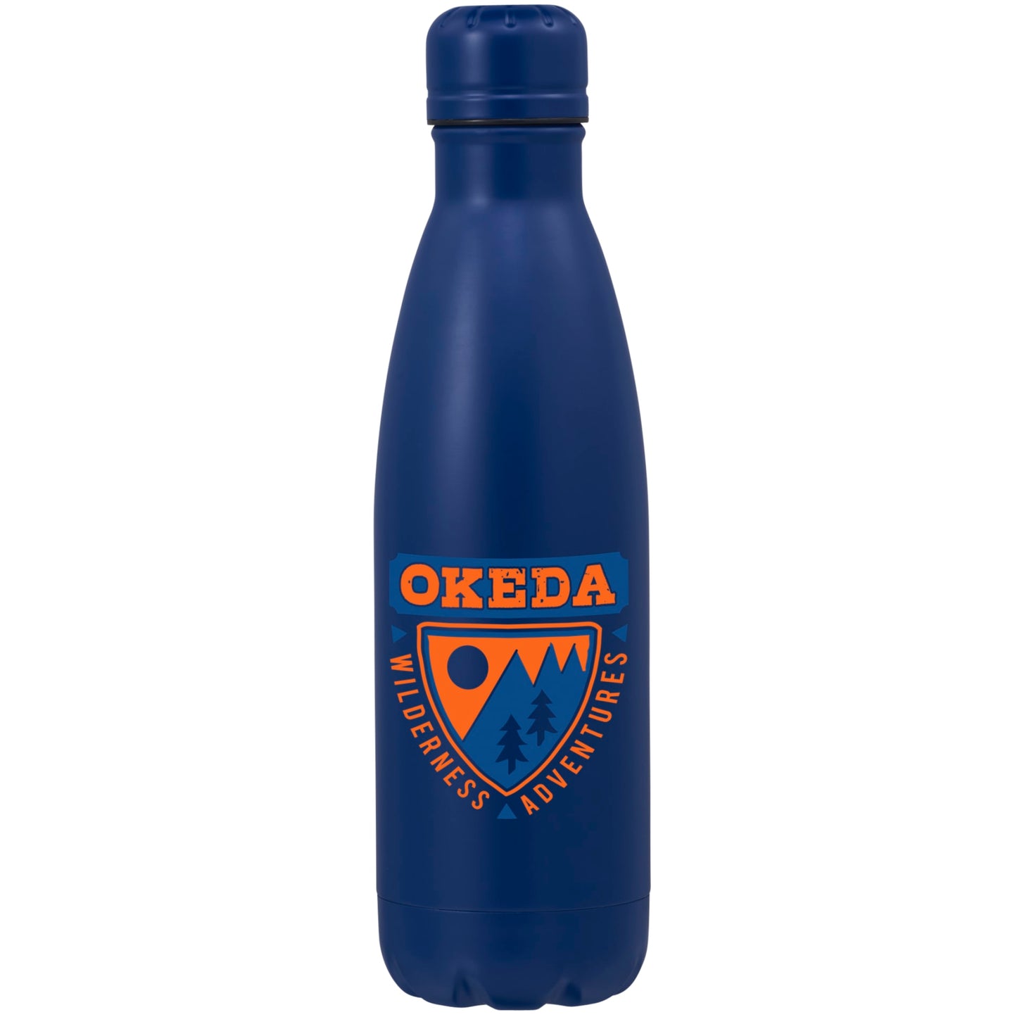 Front View of Blue Copper Vacuum Insulated Bottle 17oz