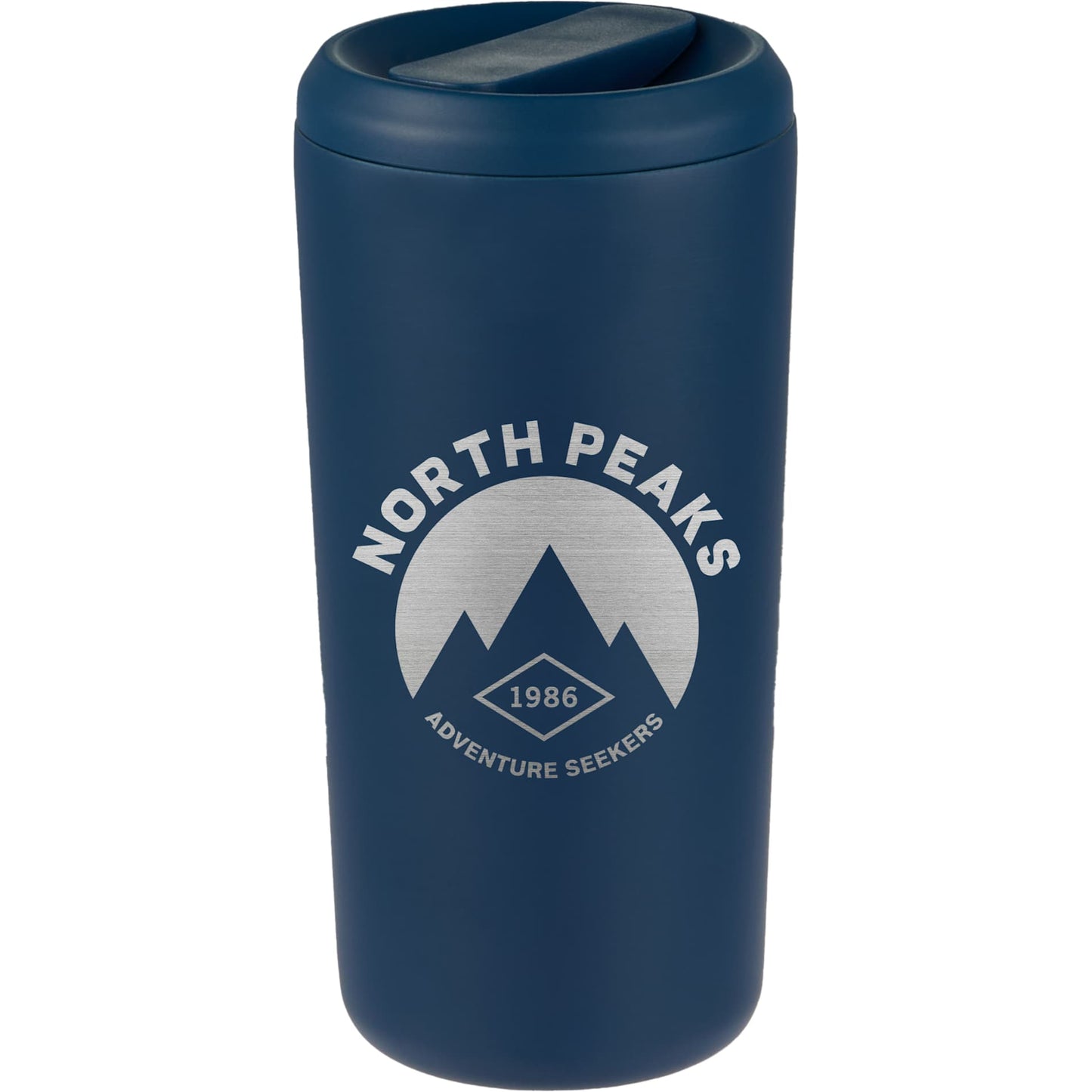 Front View of Blue Drake Eco-Friendly Vacuum Insulated  Tumbler 16oz