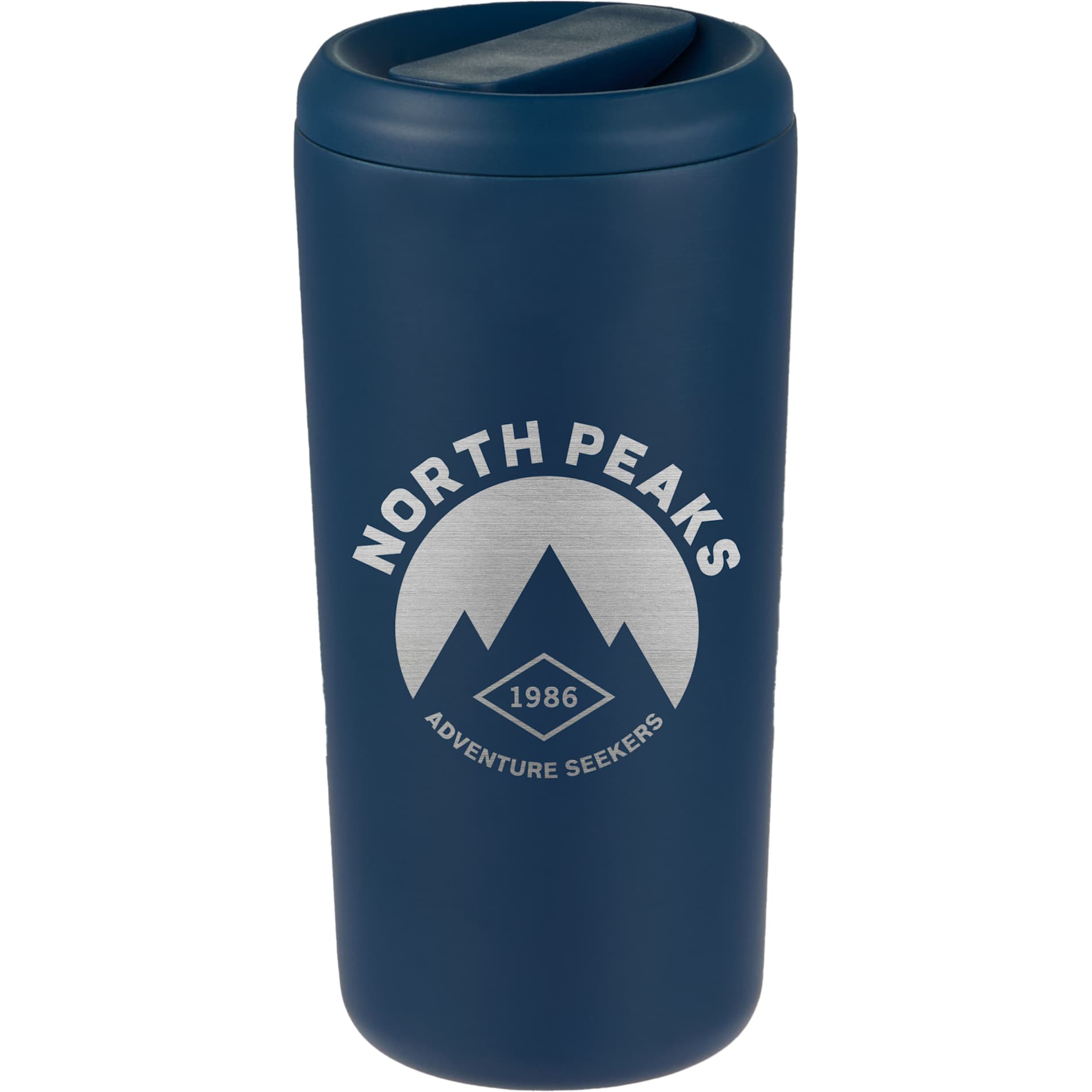Front View of Blue Drake Eco-Friendly Vacuum Insulated  Tumbler 16oz