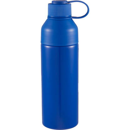 Front View of Blue DUO 26oz Recycled Aluminum Bottle plain