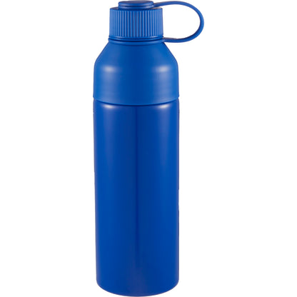 Front View of Blue DUO 26oz Recycled Aluminum Bottle plain