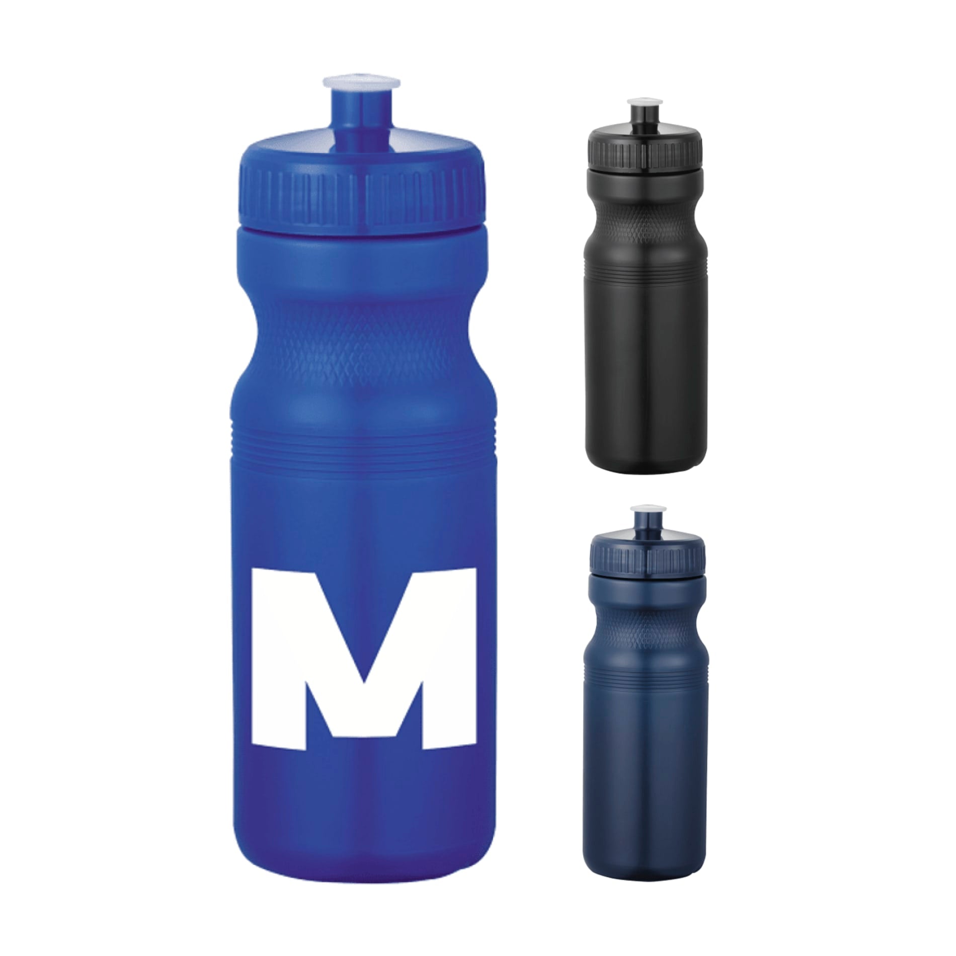 Front View of Blue Easy Squeezy Spirit 24oz Sports Bottle