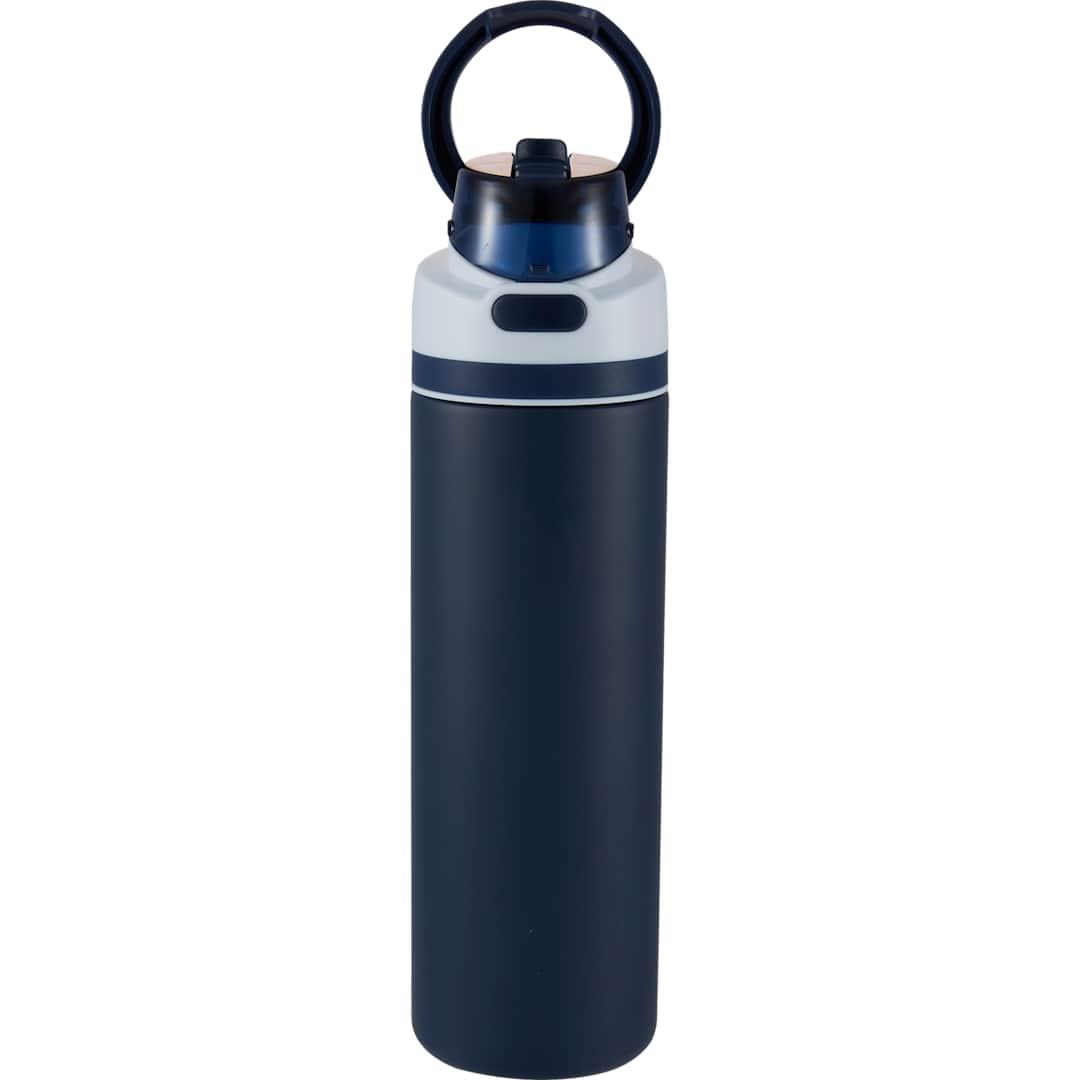 Front View of Blue Elvin 28oz Recycled Stainless Flip Straw Bottle plain