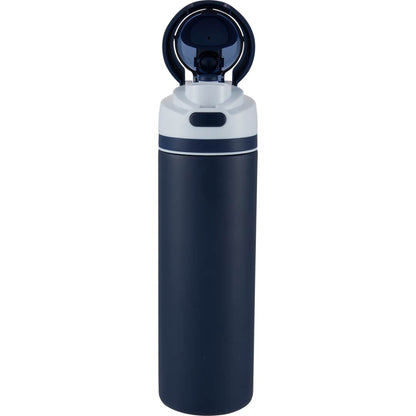Front View of Blue Elvin 28oz Recycled Stainless Flip Straw Bottle plain