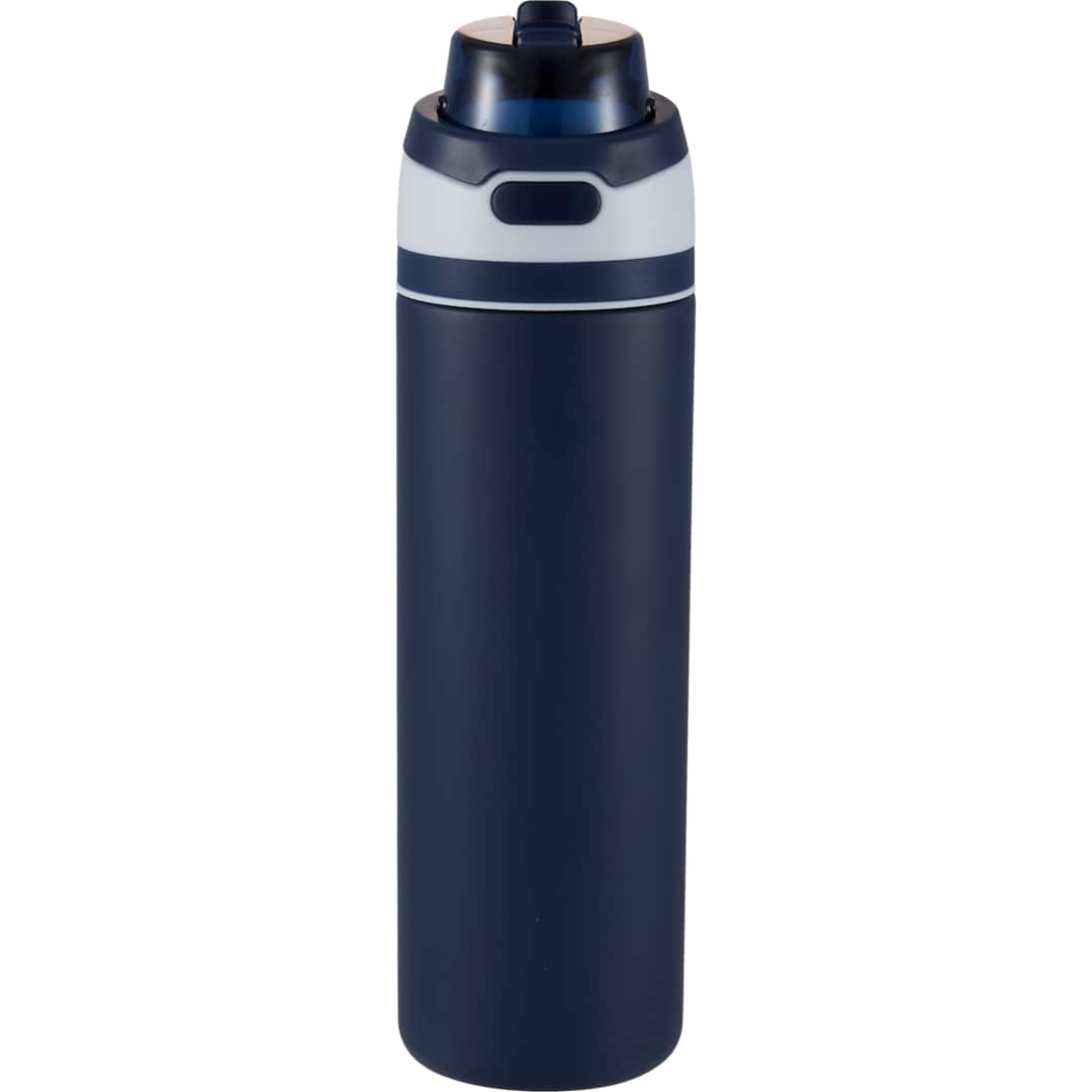 Front View of Blue Elvin 28oz Recycled Stainless Flip Straw Bottle plain