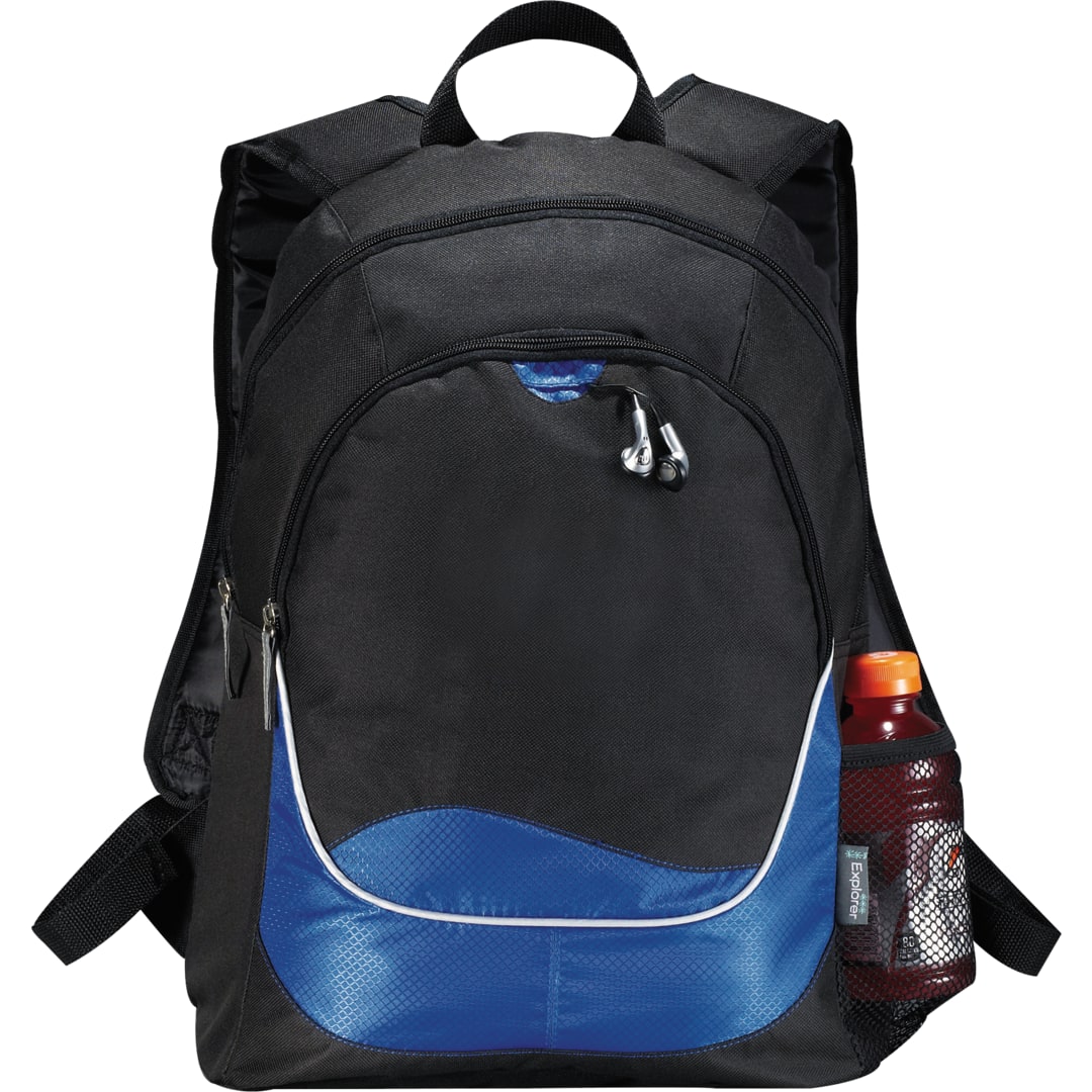 Front View of Blue Explorer Backpack plain