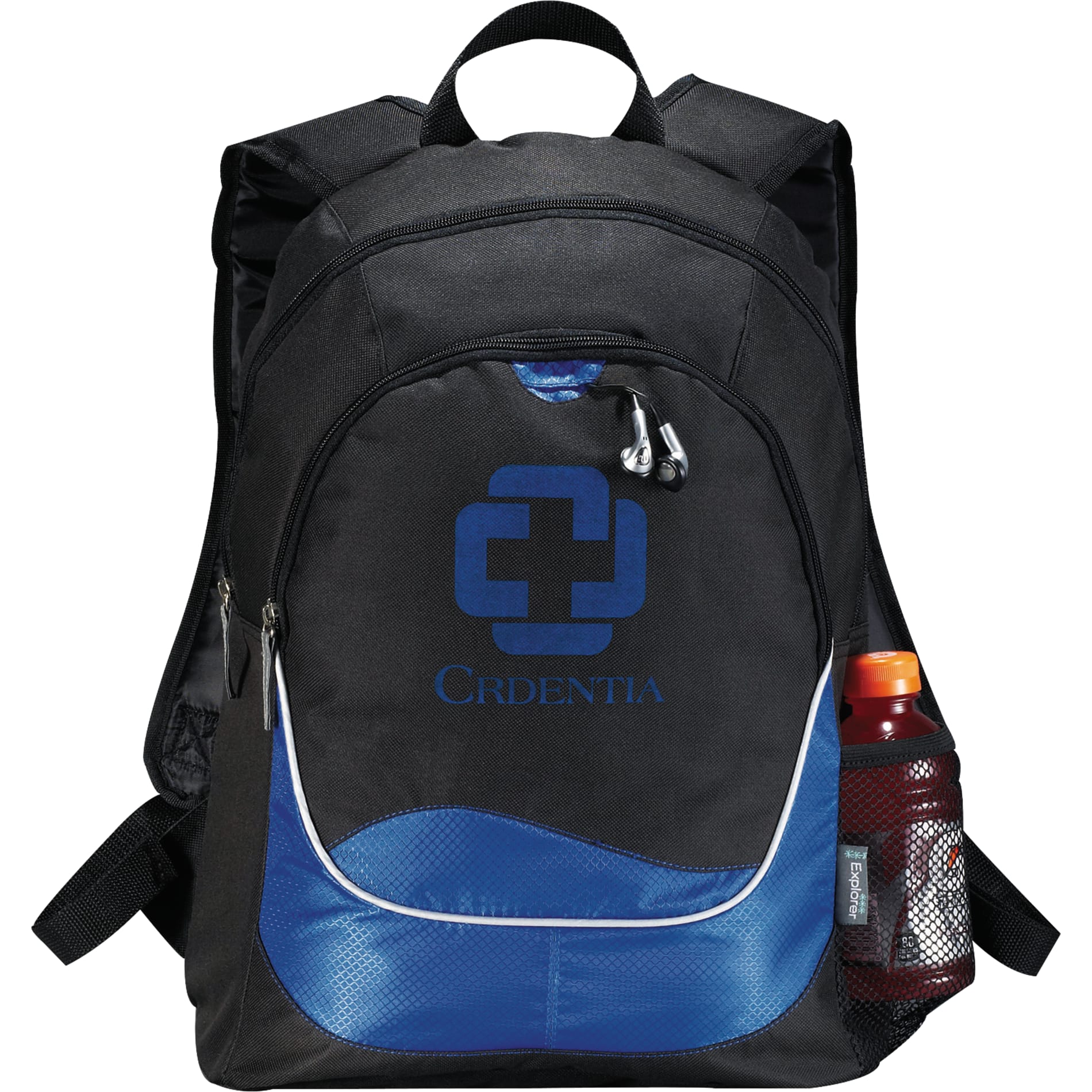 Front View of Blue Explorer Backpack