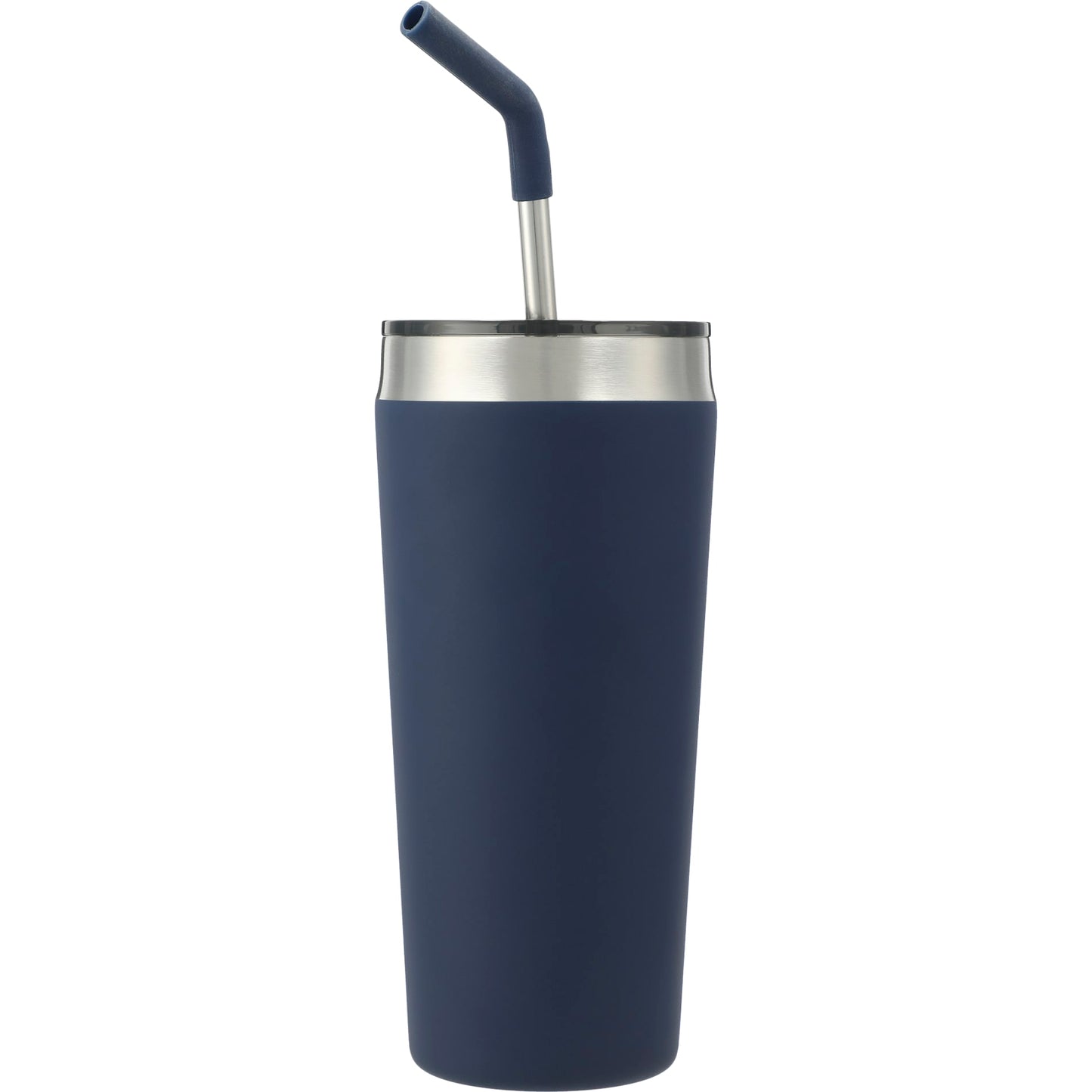 Front View of Blue Faye 20oz Vacuum Tumbler w/ SS Straw plain
