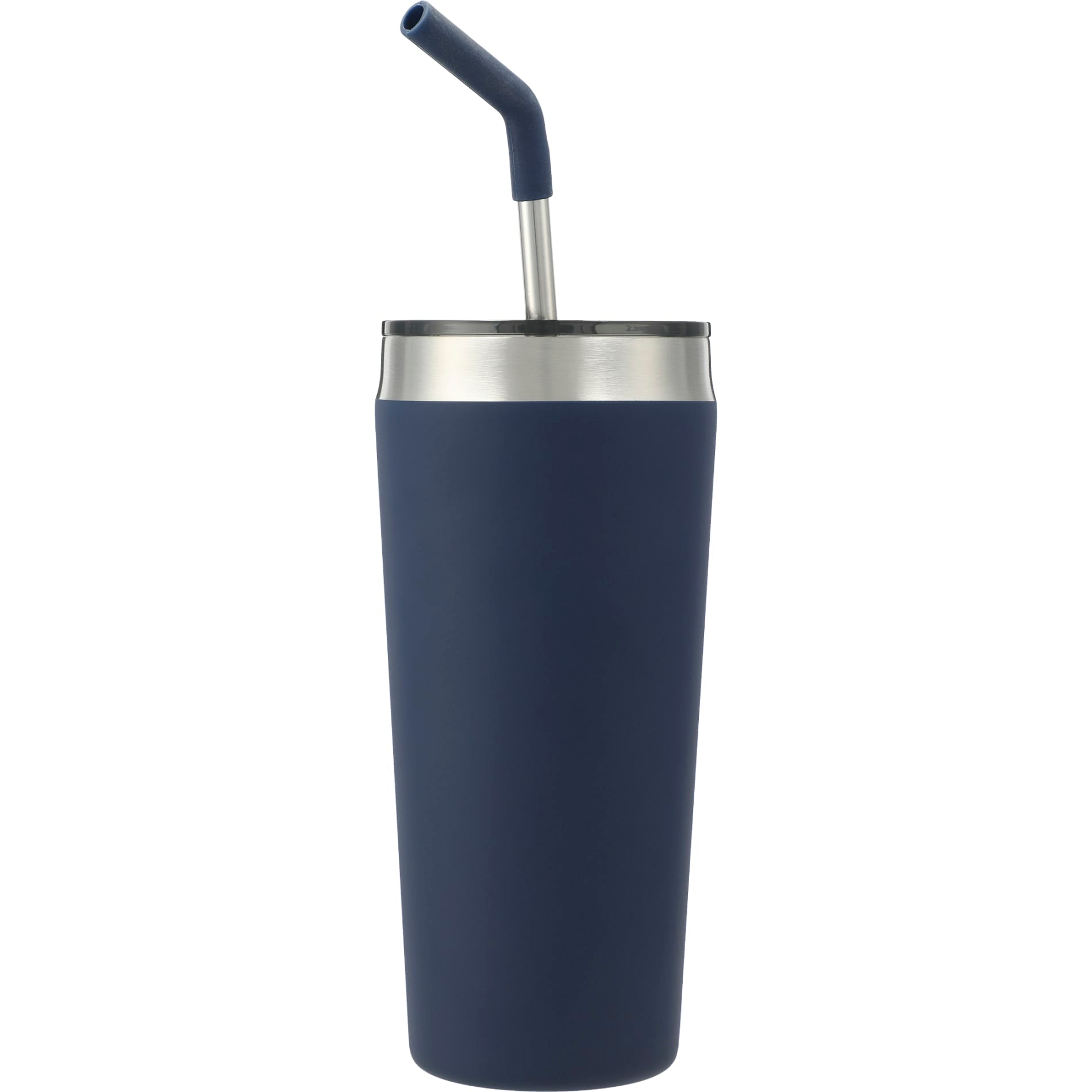 Front View of Blue Faye 20oz Vacuum Tumbler w/ SS Straw plain