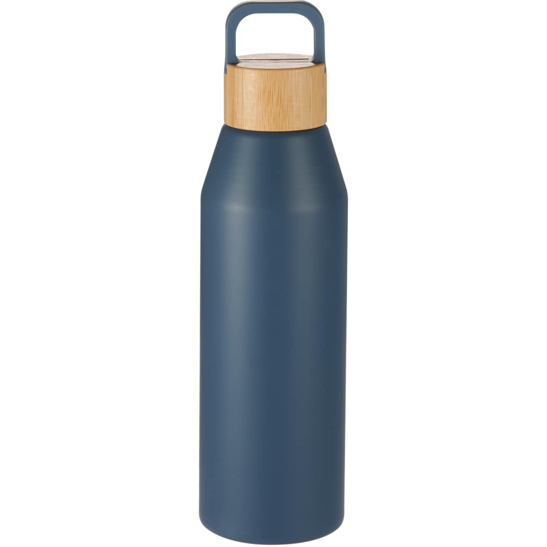 Front View of Blue FSC® 100% Bamboo Lid Aspen 24 oz Recycled Bottle plain