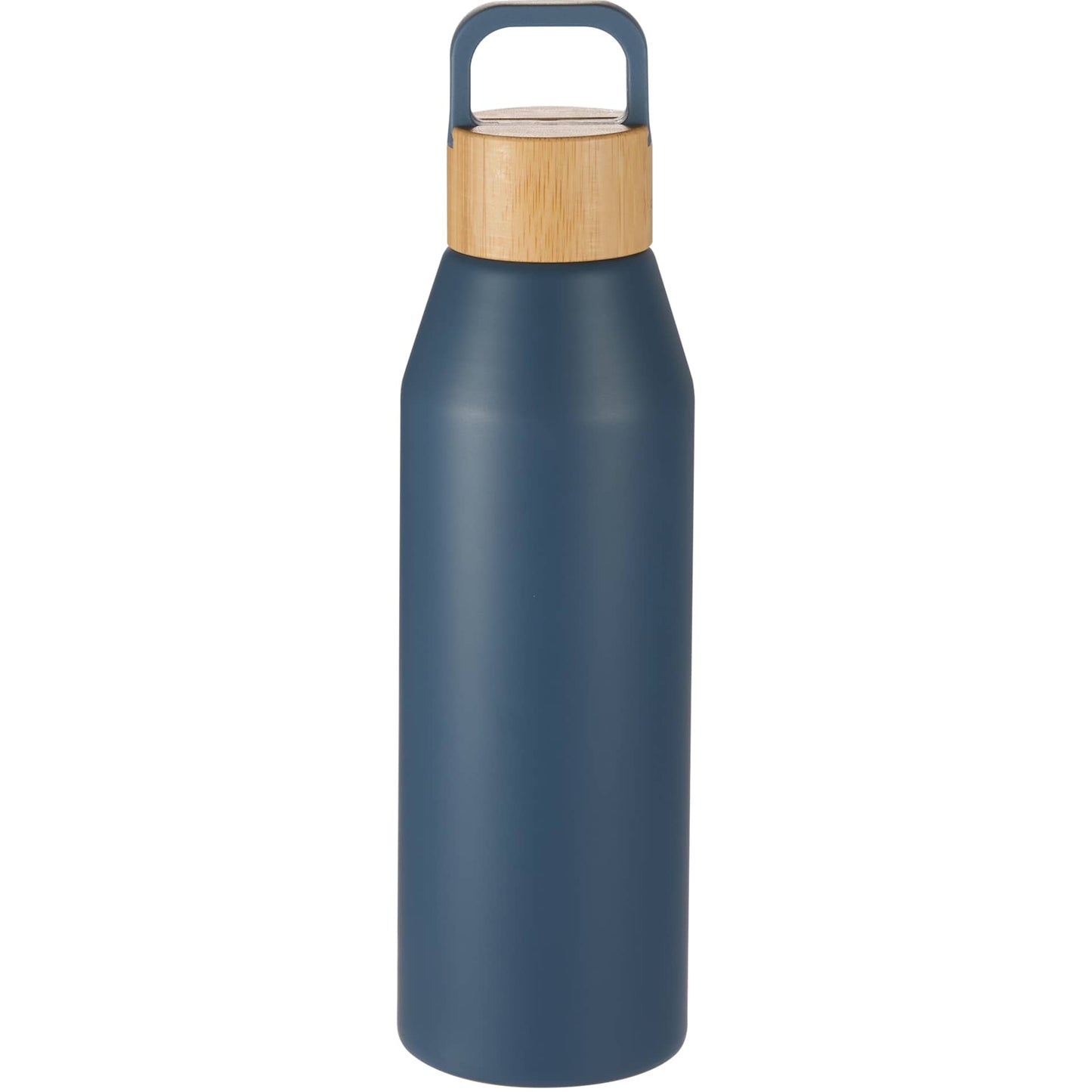 Front View of Blue FSC® 100% Bamboo Lid Aspen 24 oz Recycled Bottle plain