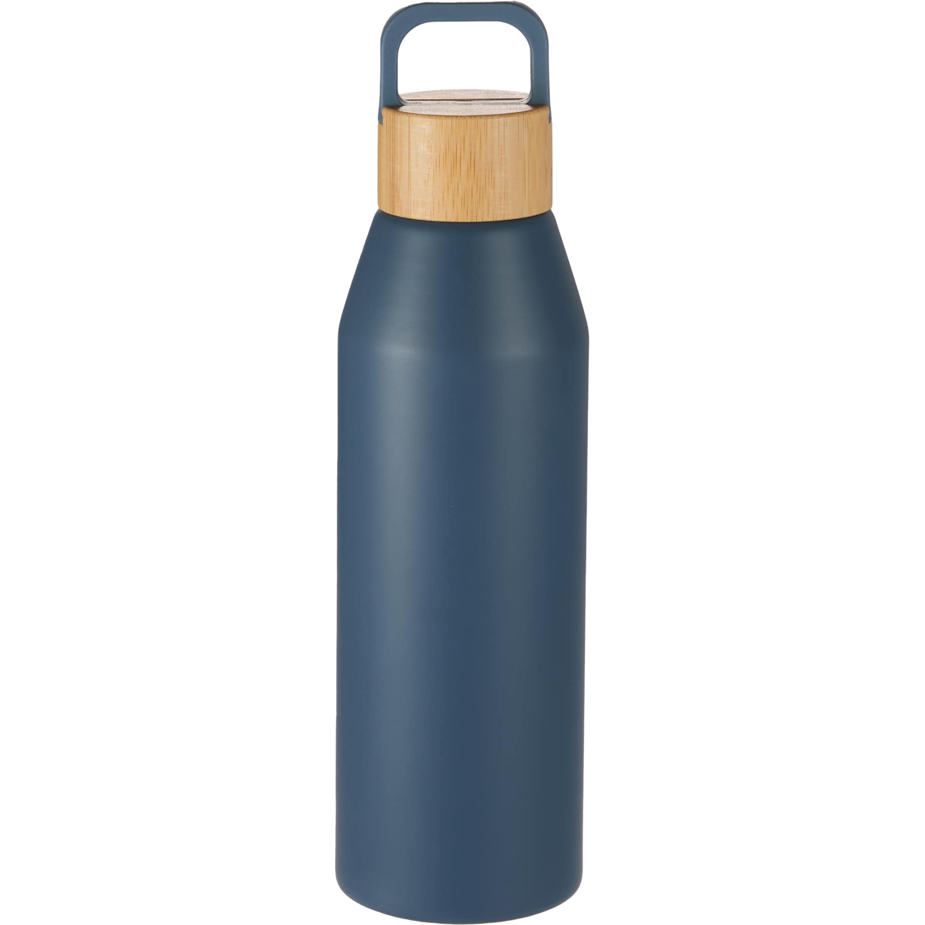 Front View of Blue FSC® 100% Bamboo Lid Aspen 24 oz Recycled Bottle plain