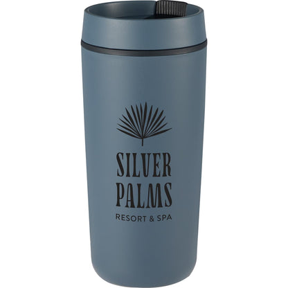 Front View of Blue Grande 16oz Recycled Tumbler