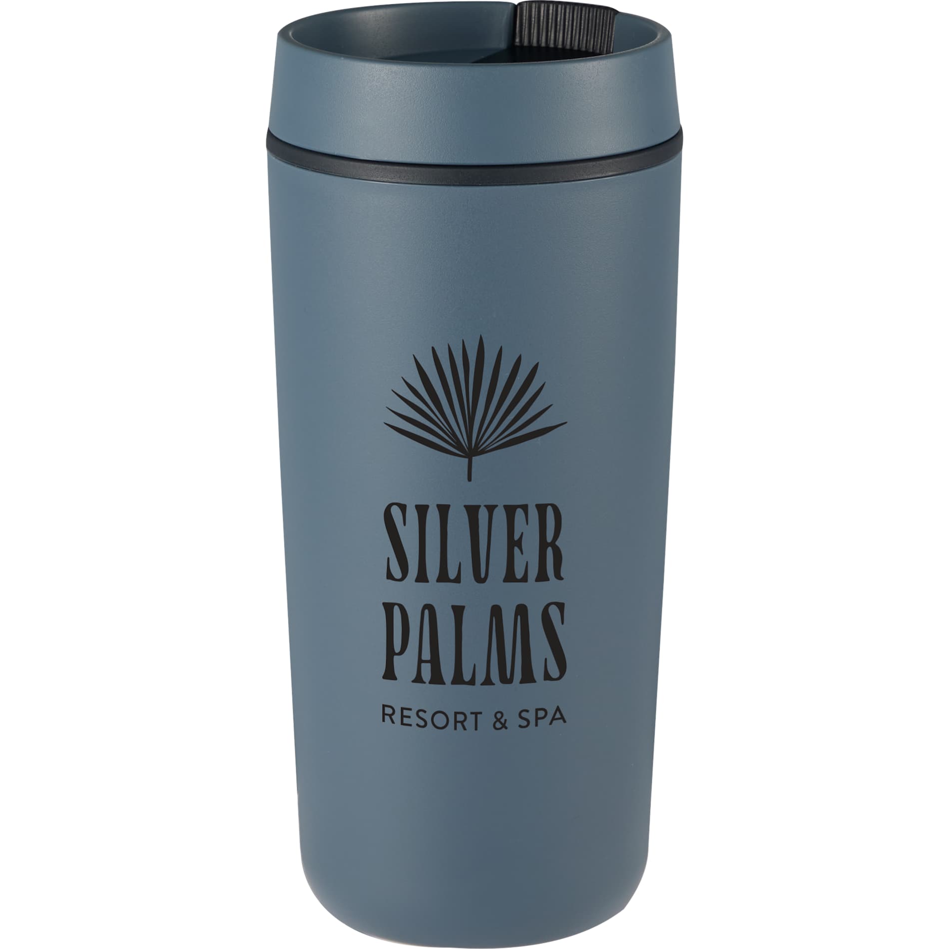 Front View of Blue Grande 16oz Recycled Tumbler