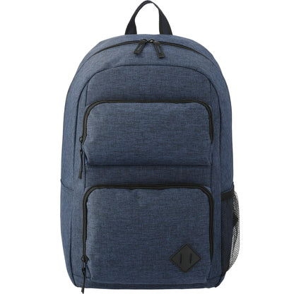 Front View of Blue Graphite Deluxe 15" Computer Backpack plain