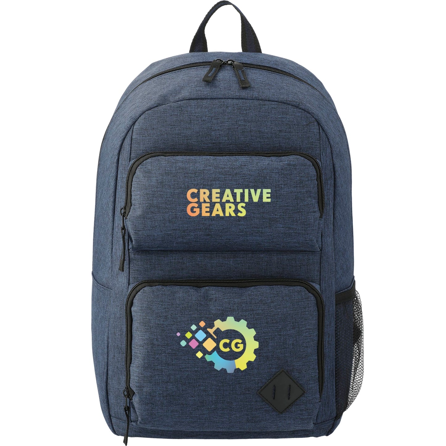 Front View of Blue Graphite Deluxe 15" Computer Backpack