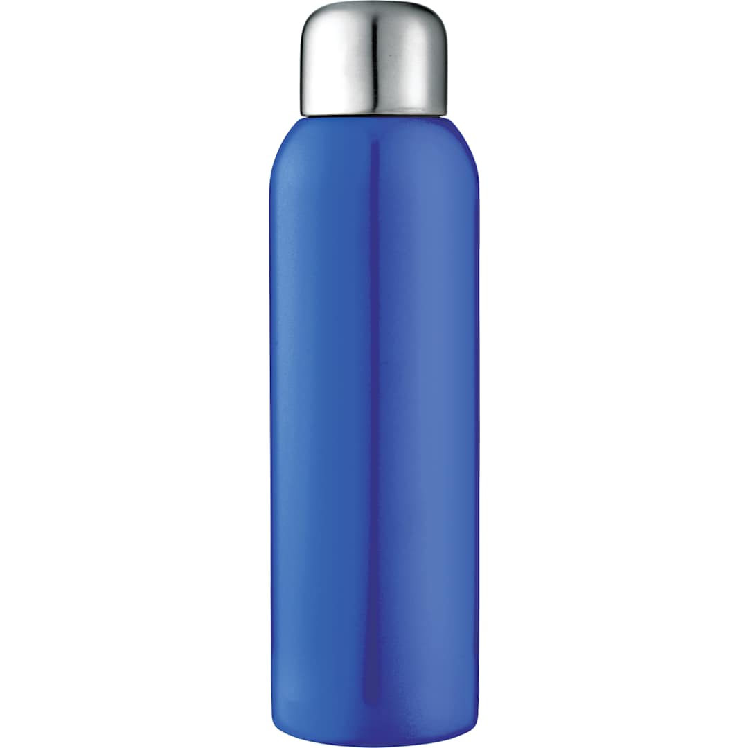 Front View of Blue Guzzle 28oz Stainless Sports Bottle plain