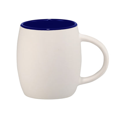 Front View of Blue Hearth Ceramic Mug FSC®100% Wood Lid/Coaster 15oz plain